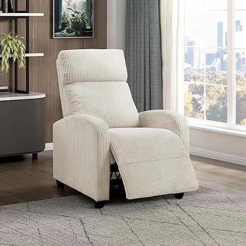 Lexicon Corduroy Pushback Recliner Chair Armchair Push Back Recliner, Solid