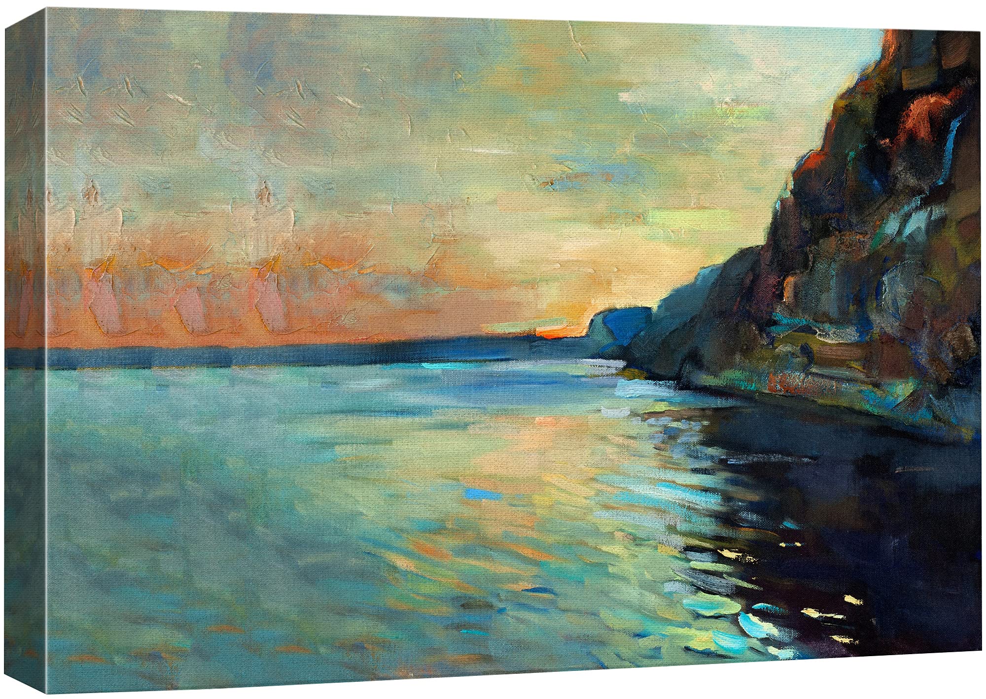 ウォールアート 風景画 Amazon.co.jp: NWT キャンバスウォールアート 抽象画 美しい風景 海 山