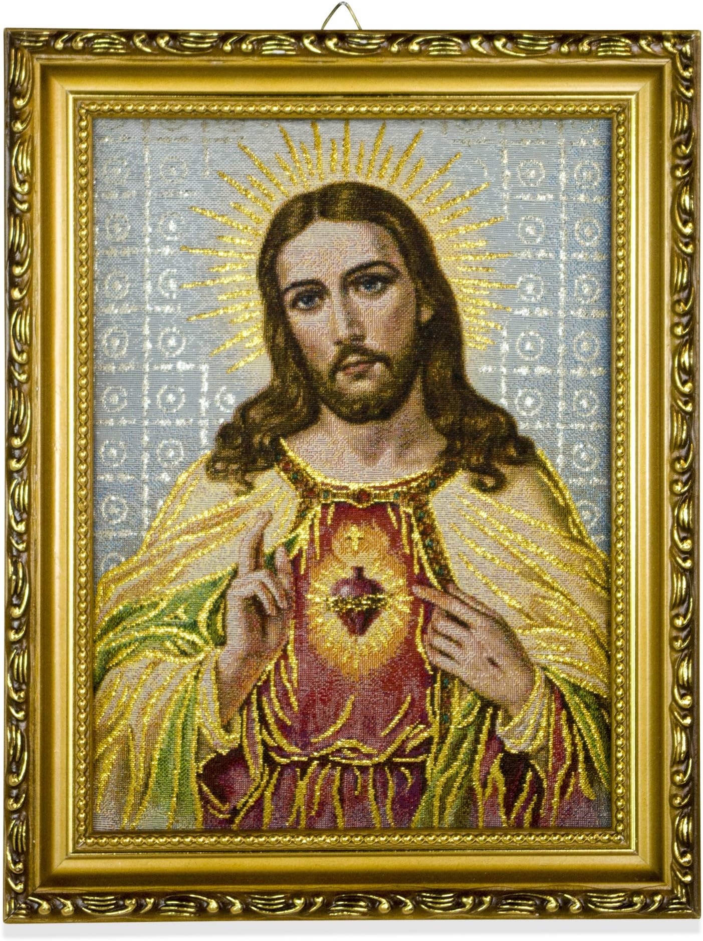 Framed Mexican Embroidery (Sacred Heart of Jesus)
