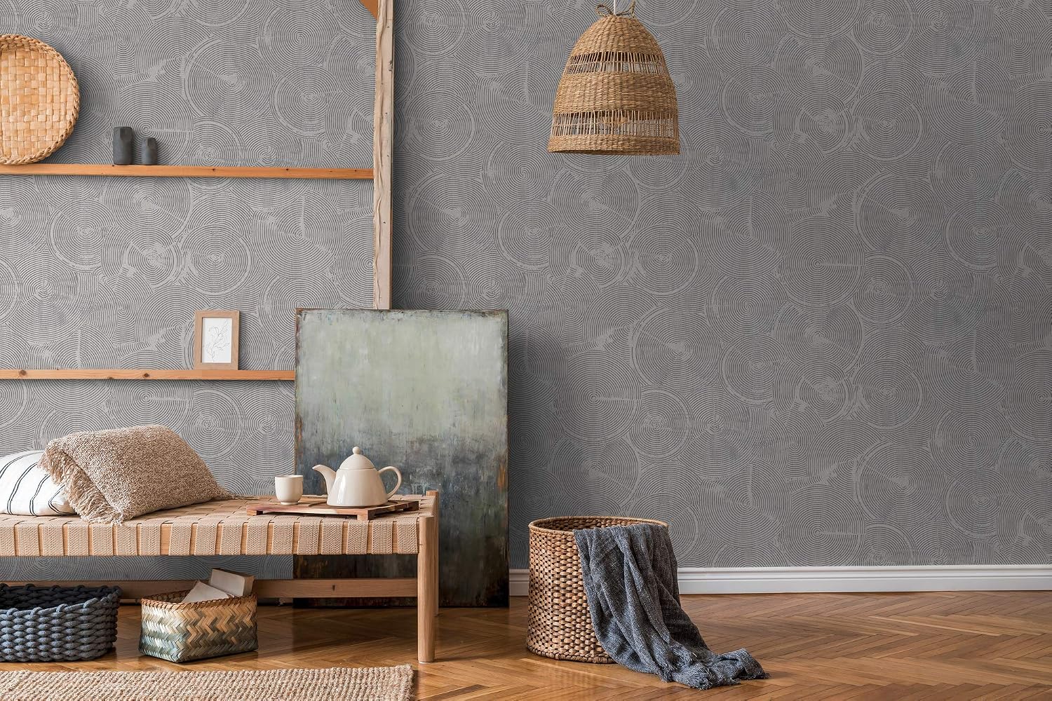 Geometric Wallpaper Metropolitan Stories 2 A.S. Création Non-Woven 10.05 m x 0.53 m Grey Metallic White Made in Germany 379002 37900-2