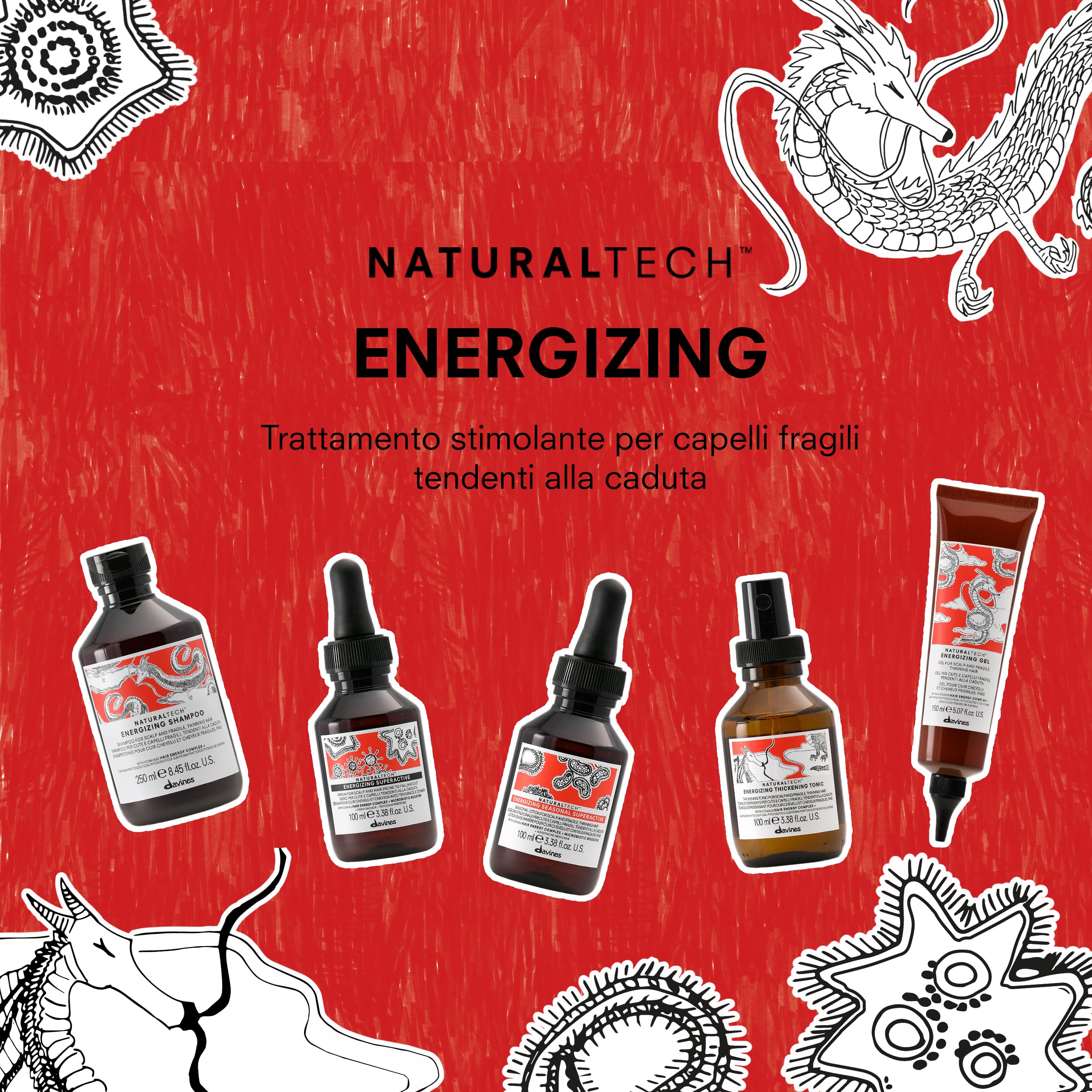 Davines ENERGIZING Superactive - Siero per capelli fragili tendenti alla caduta - Rinforza i capelli - Contrasta la caduta - Stimolante, Tonificante - 100 ml