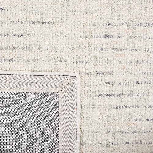 Miniatura 3 de SAFAVIEH Abstract Collection - Alfombra de pasillo, 2 pies 3 pulgadas x 8 pies, marfil y gris claro, lana hecha a mano, ideal para zonas de alto