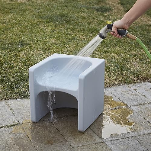 Miniatura 9 de ECR4Kids Tri-Me Cube - Silla de plástico gris claro