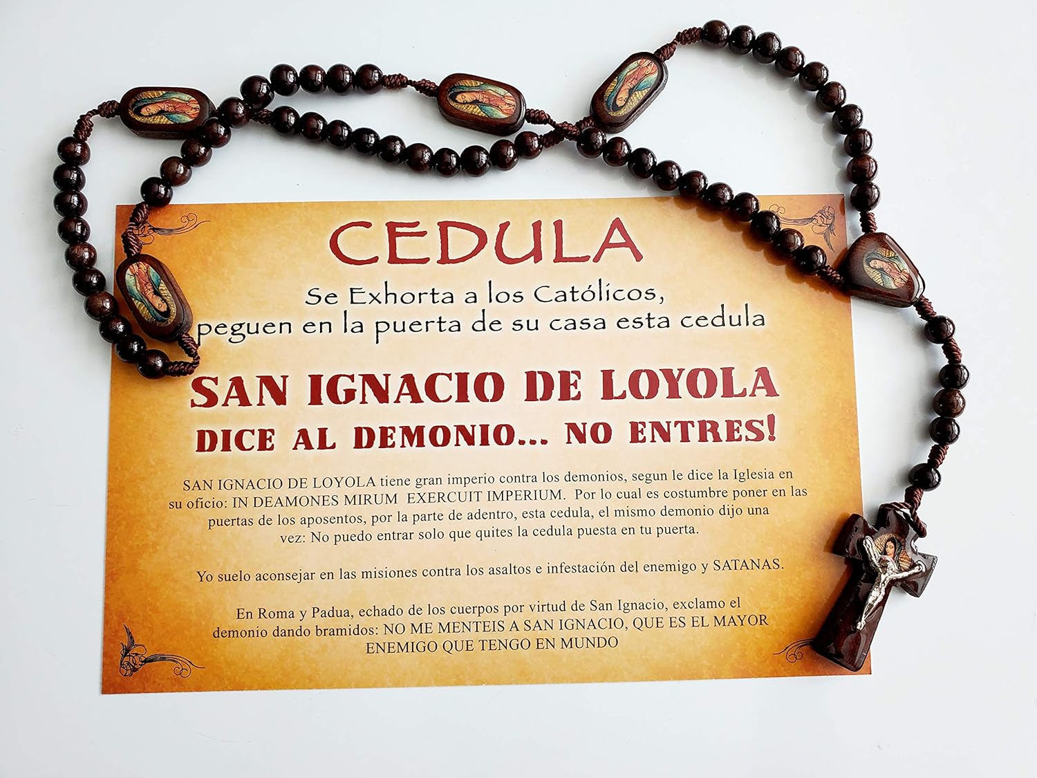 San Ignacio de Loyola Cedula With Rosario of Guadalupe - Image 3