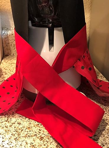 Miniatura 4 de Blender Cover for OSTER. Kitchen design StrawberryRed-Black Dots. Dress for blender-Ribbons to make your own adjustable bow.