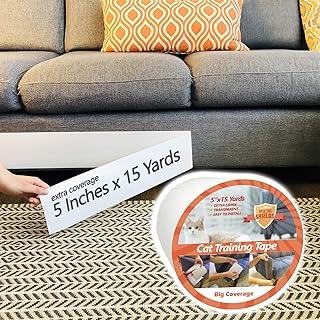 Cat Training Tape - 5"x15 Yard - Extra Wide Anti Cat Scratch Tape - Cat Scratch Deterrent - Furniture Protectors from Cats - Cat Repellent for Furniture - Cat Couch Protector - Cat Tape for Furniture