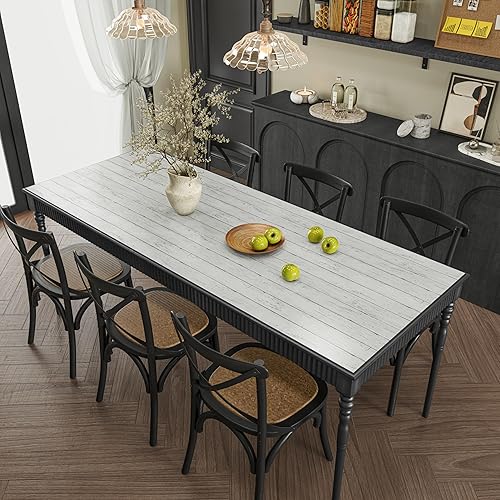 Miniatura 4 de Abyssaly Papel de contacto de madera blanca de 17.71 x 393.7 pulgadas, autoadhesivo, extraíble, papel tapiz para despegar y pegar, para encimera de