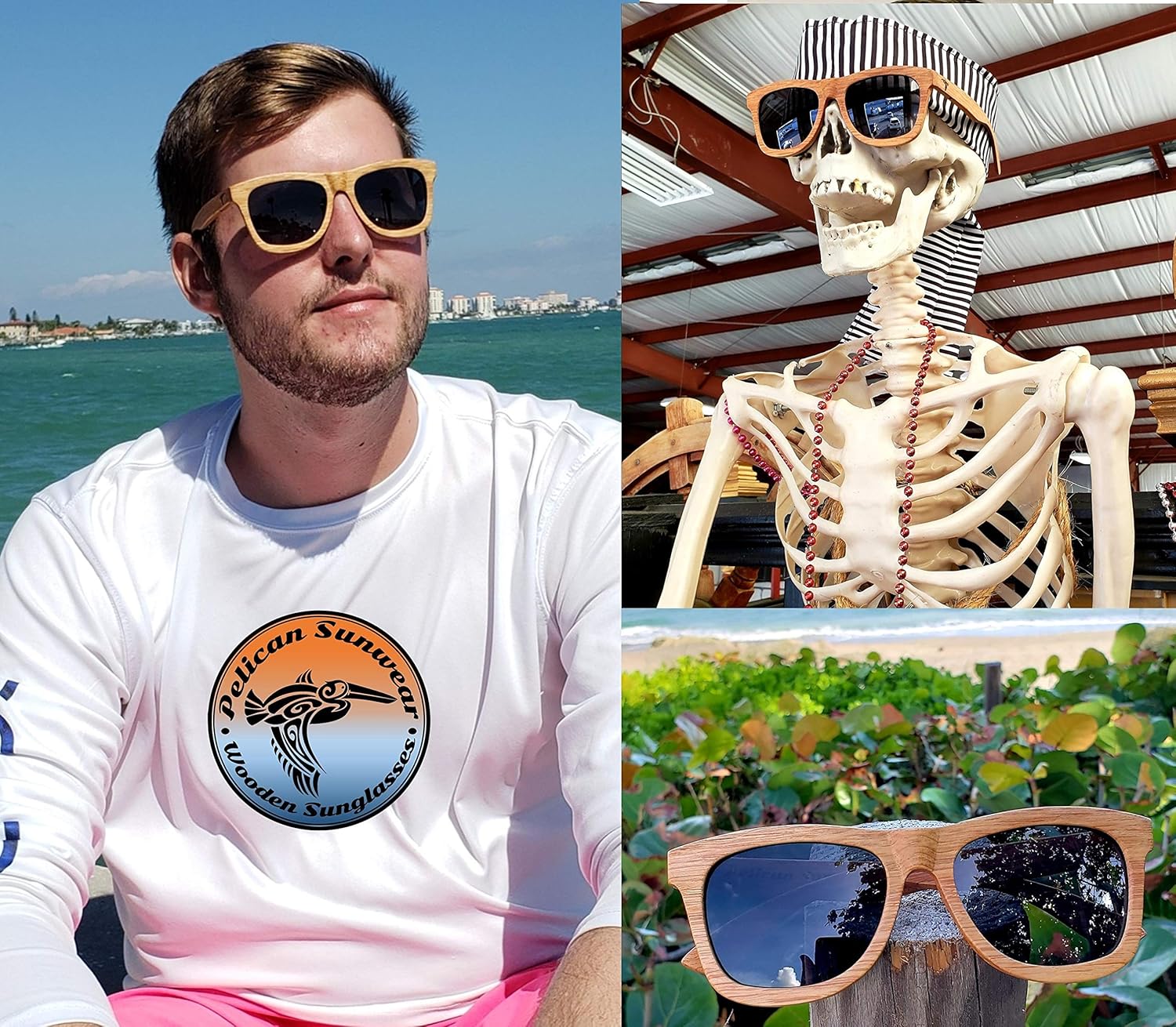 Wood Sunglasses | Polarized | Vintage Wooden Frame | UV Protection | Bamboo Case - Image 2