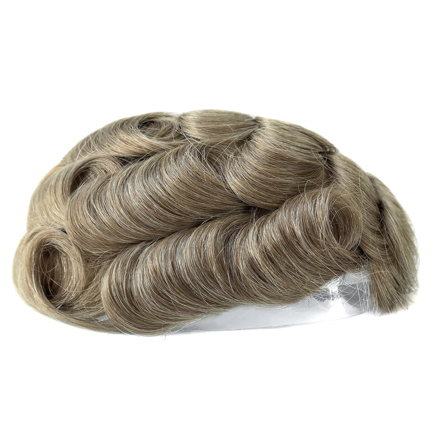 HAIR NATURE Human Hair Systems for Men, Real Hair Wigs Mens Toupee Units, Swiss Lace Dark Blonde Hair Pieces #20