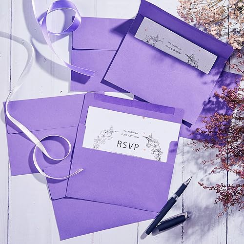 Miniatura 10 de Sobres de 5 x 7 pulgadas para invitaciones, paquete de 40 sobres A7 para tarjetas de 5 x 7, sobres de invitación de colores, rosa, 5 14 x 7 14