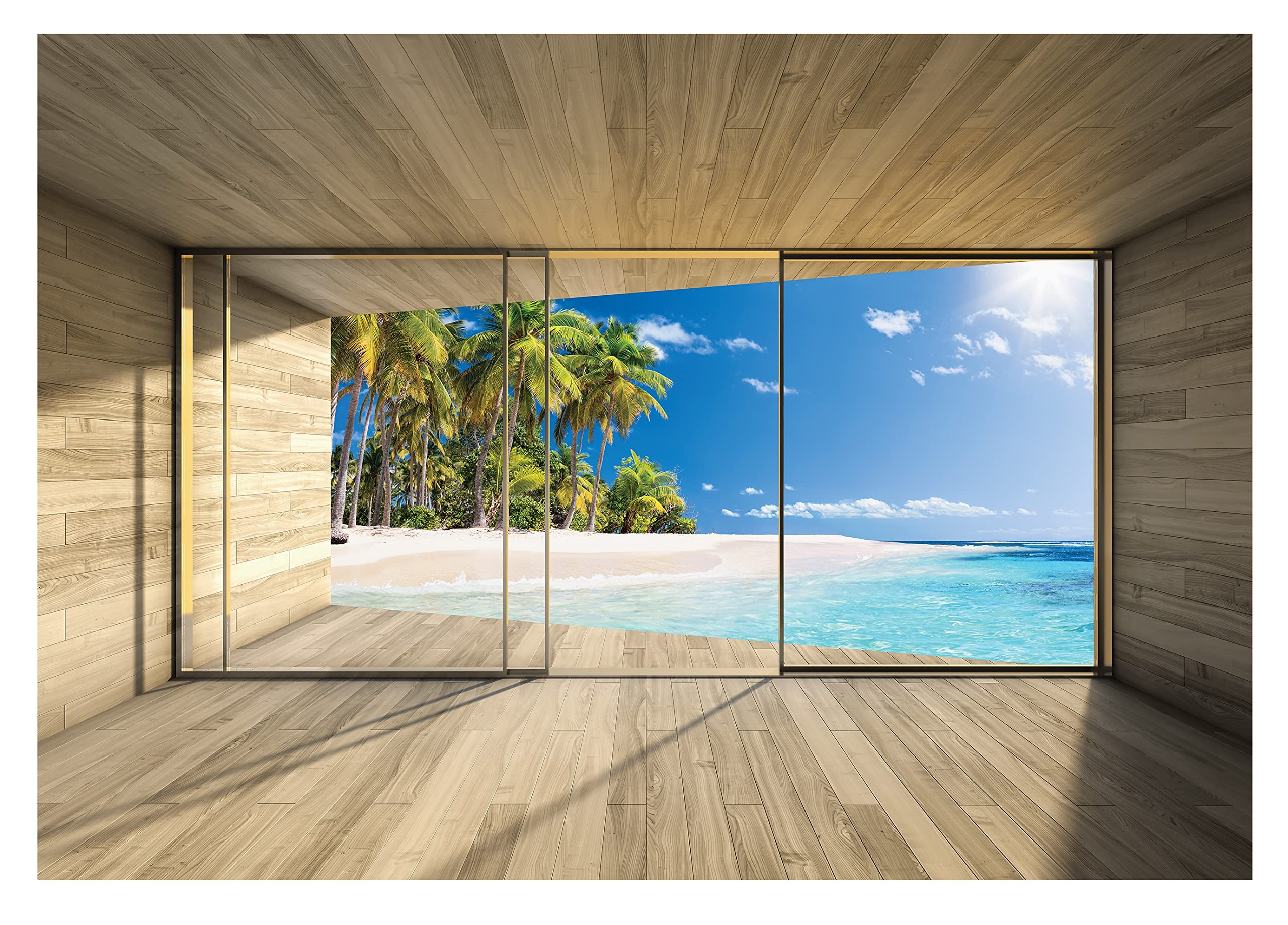 WallArena - Vinyl Wallpaper Window – 312x219 cm Wallpaper for Living Room & Bedroom - - Wallpapers - Wall Covering - Feature Wall & Photo Wall - 3D Window — image 1