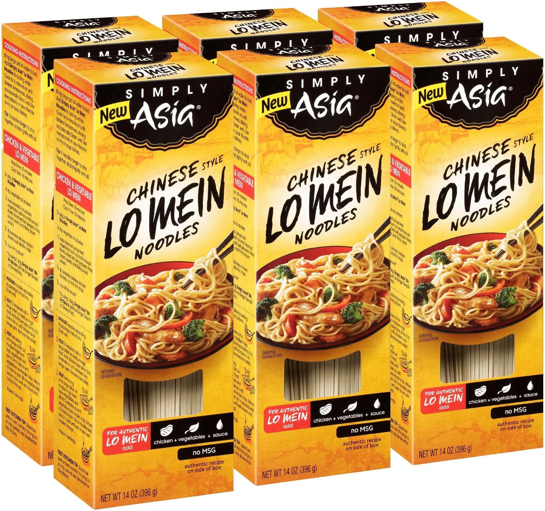 Lo Mein Noodles, Chinese Style, No MSG, For Cold Noodle Soups, Vegetable Lo Mei, Chicken Lo Mein & Stir-Fries, 14 oz