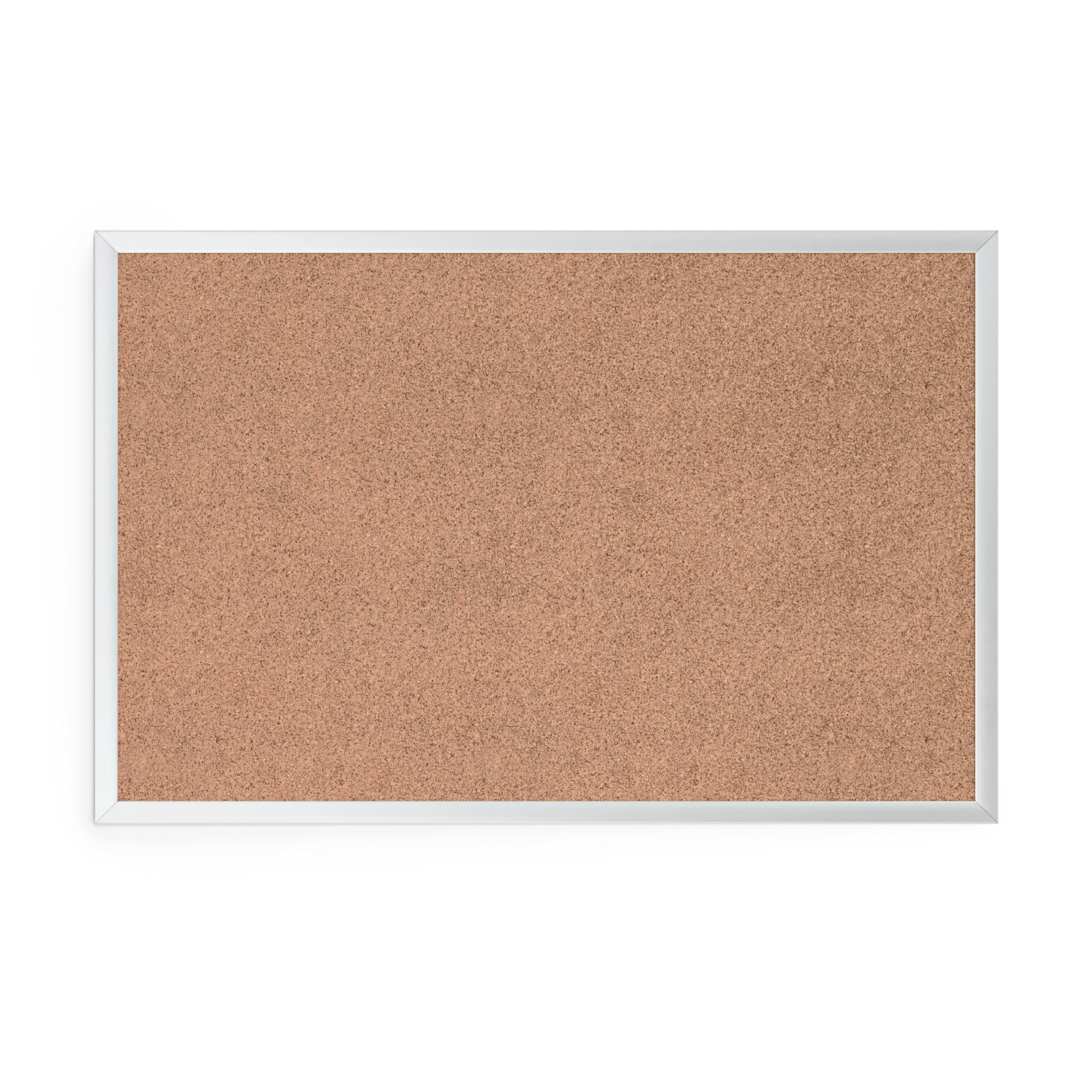 U Brands Cork Board, 89x58 cm, Silver Aluminum Pin Board Frame, Industrial Grade Pinning Surface