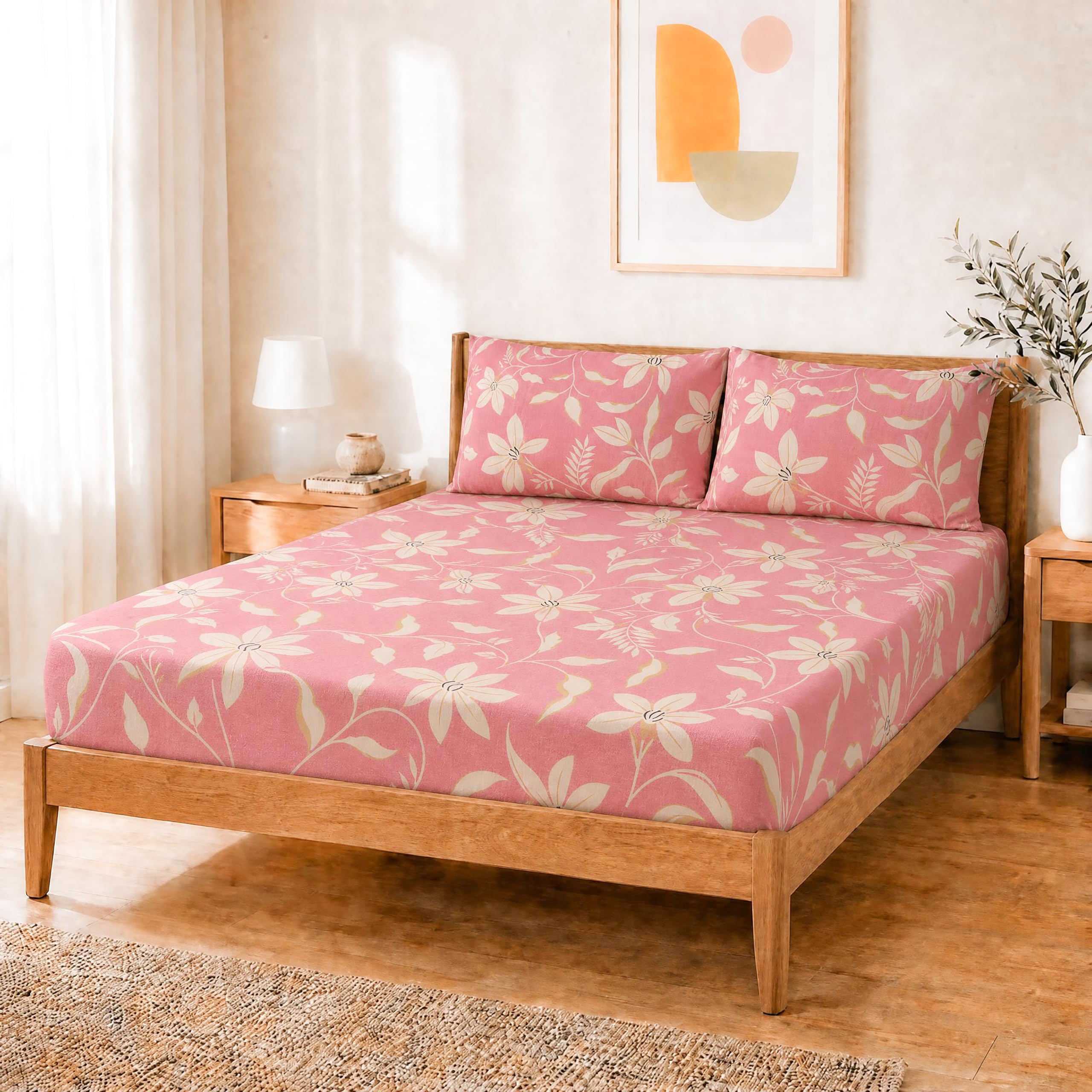 Salt Earth Queen Fitted Sheet - Cotton Feel & Deep Pocket -27