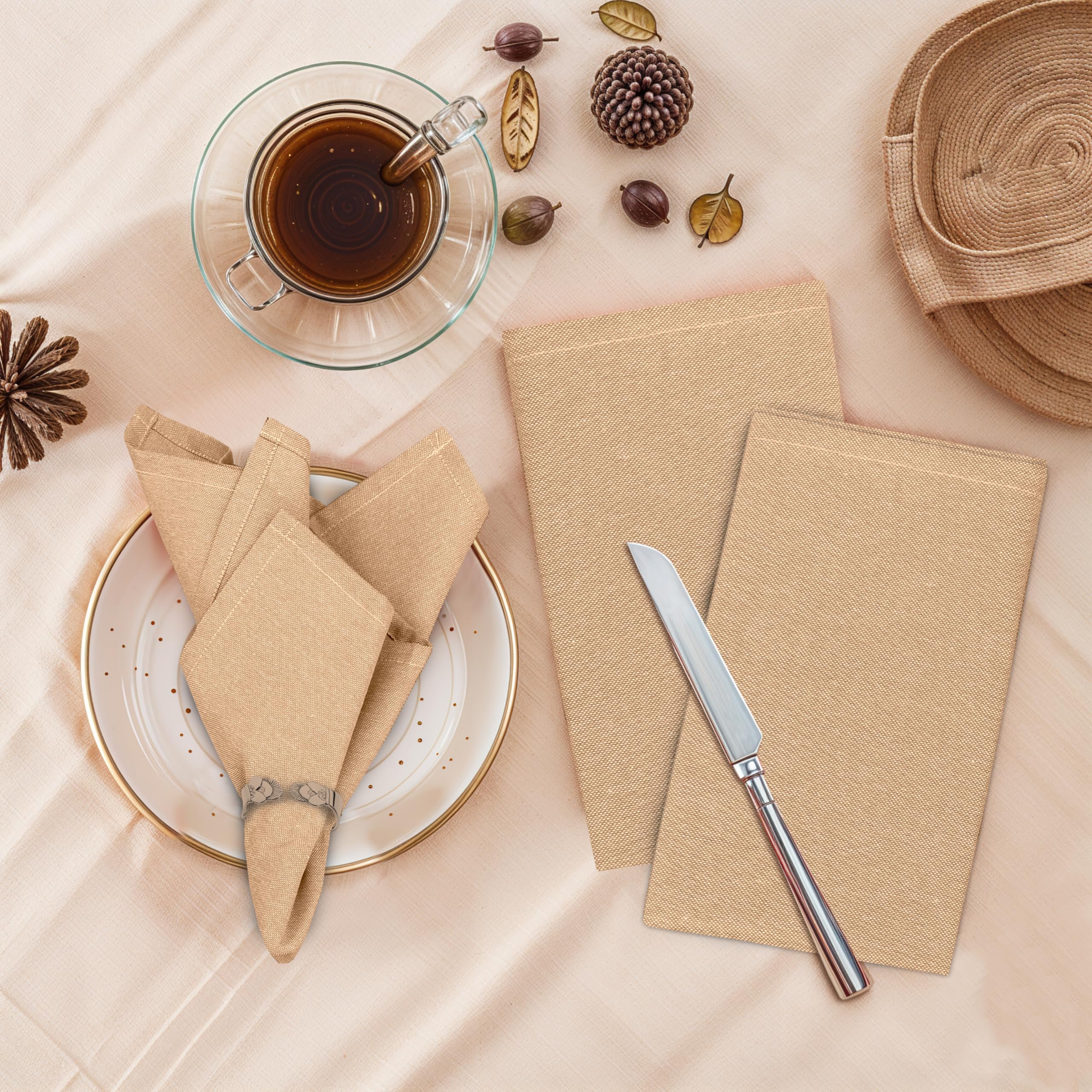 Ruvanti 12 Pack Cloth Napkins 18x18 Dinner Napkins, Soft, Comfortable, Reusable Napkins Durable Linen Napkins, Table Napkins - Image 2