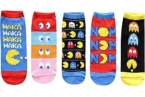 Pac-Man Waka Waka Waka Juniors/Womens 5 Pack Ankle Socks
