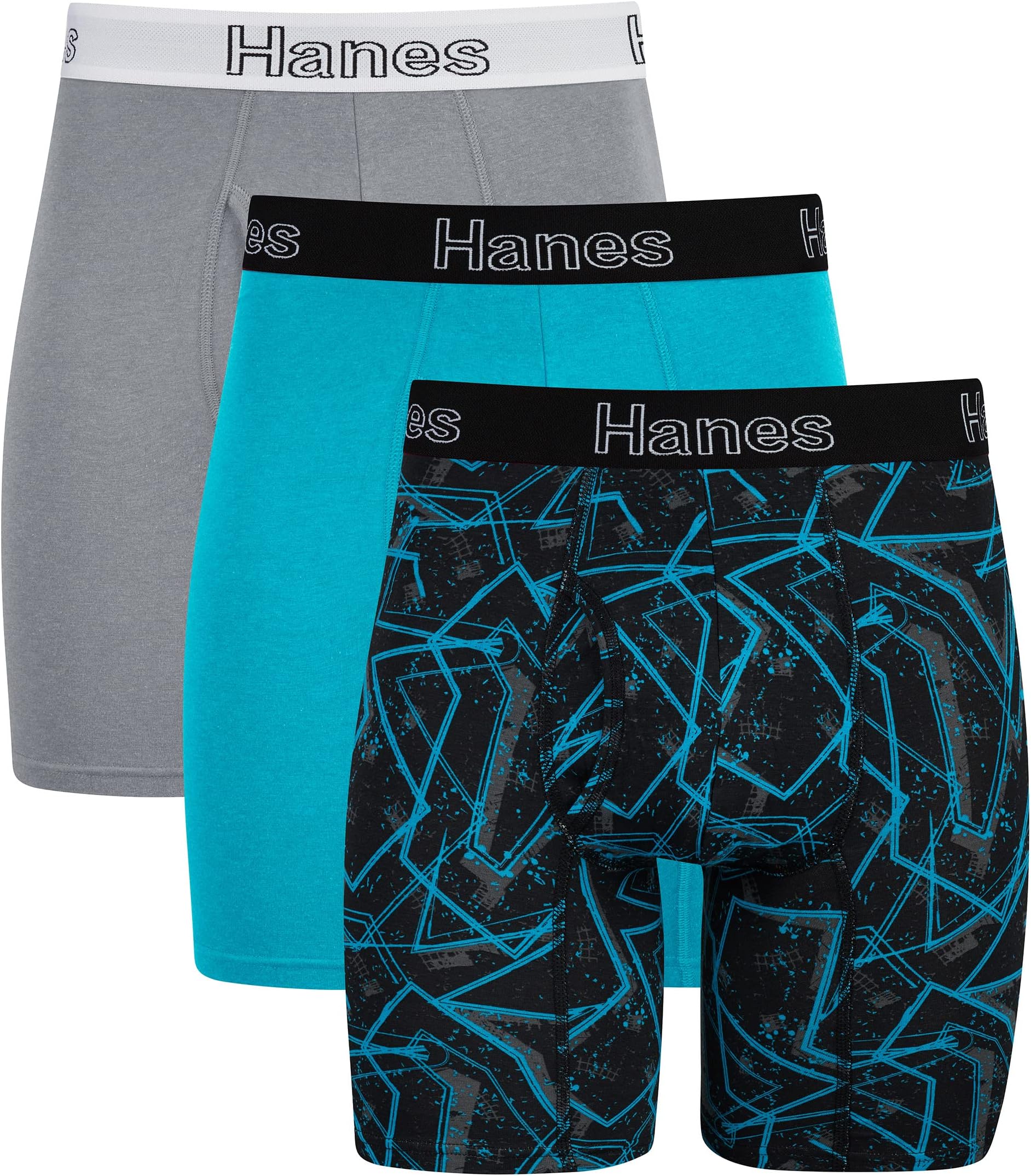 Hanes Men's Underwear Boxer Briefs or Long-Leg Boxer Briefs Pack, 3 Pack, No-Ride-Up, Stretch-Cotton Men Clothing