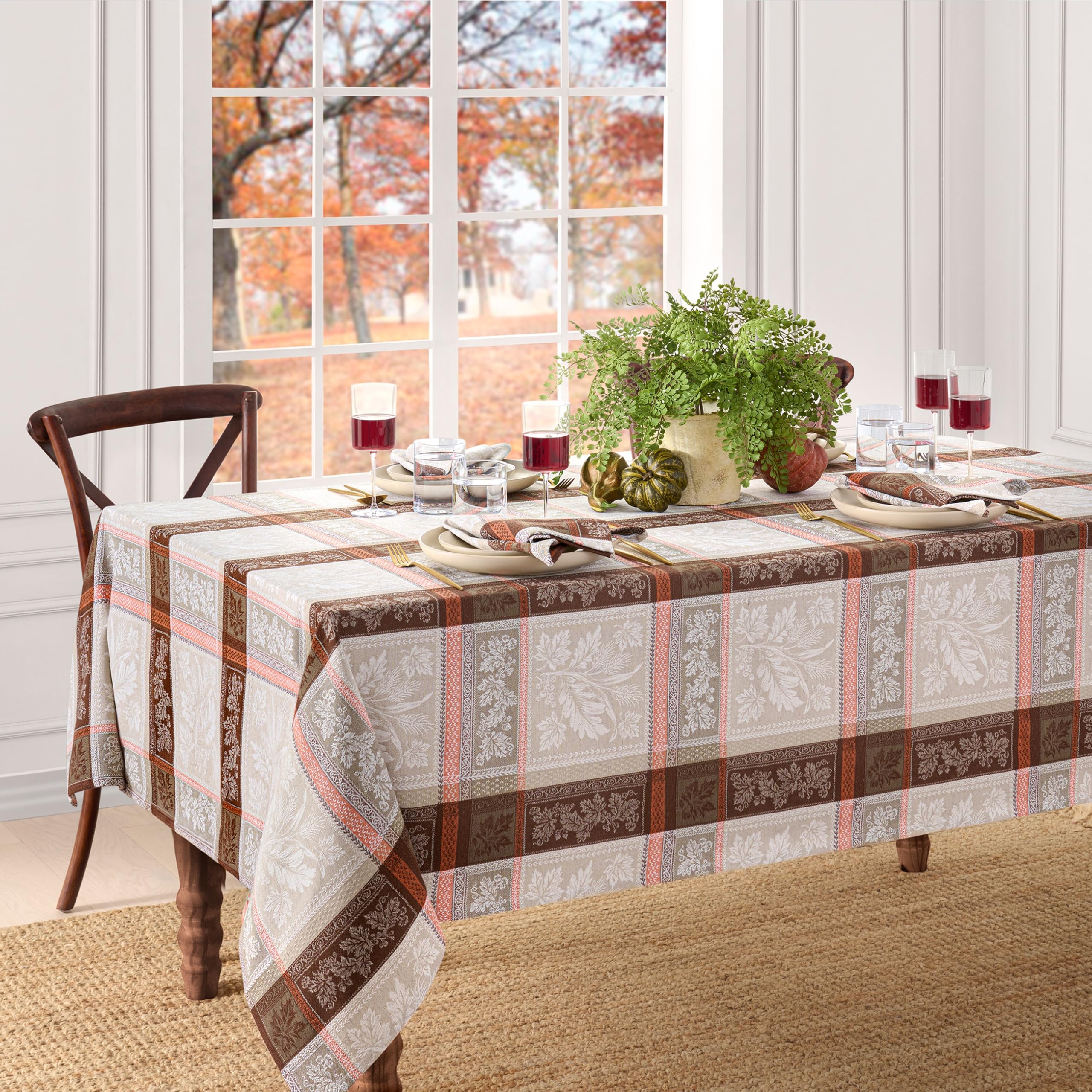 Newbridge Tovaglia Autunnale Harvest Breeze | Vinile Con Retro Flanella | 152x213 Cm Ovale | Facile Da Pulire - 2