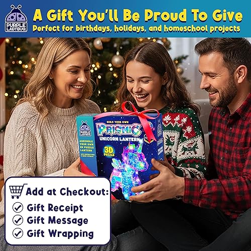 Miniatura 35 de PURPLE LADYBUG Prismic - Rompecabezas de oso 3D con luz nocturna, kit de manualidades LED para niños y adolescentes, regalos de 8 a 12 años