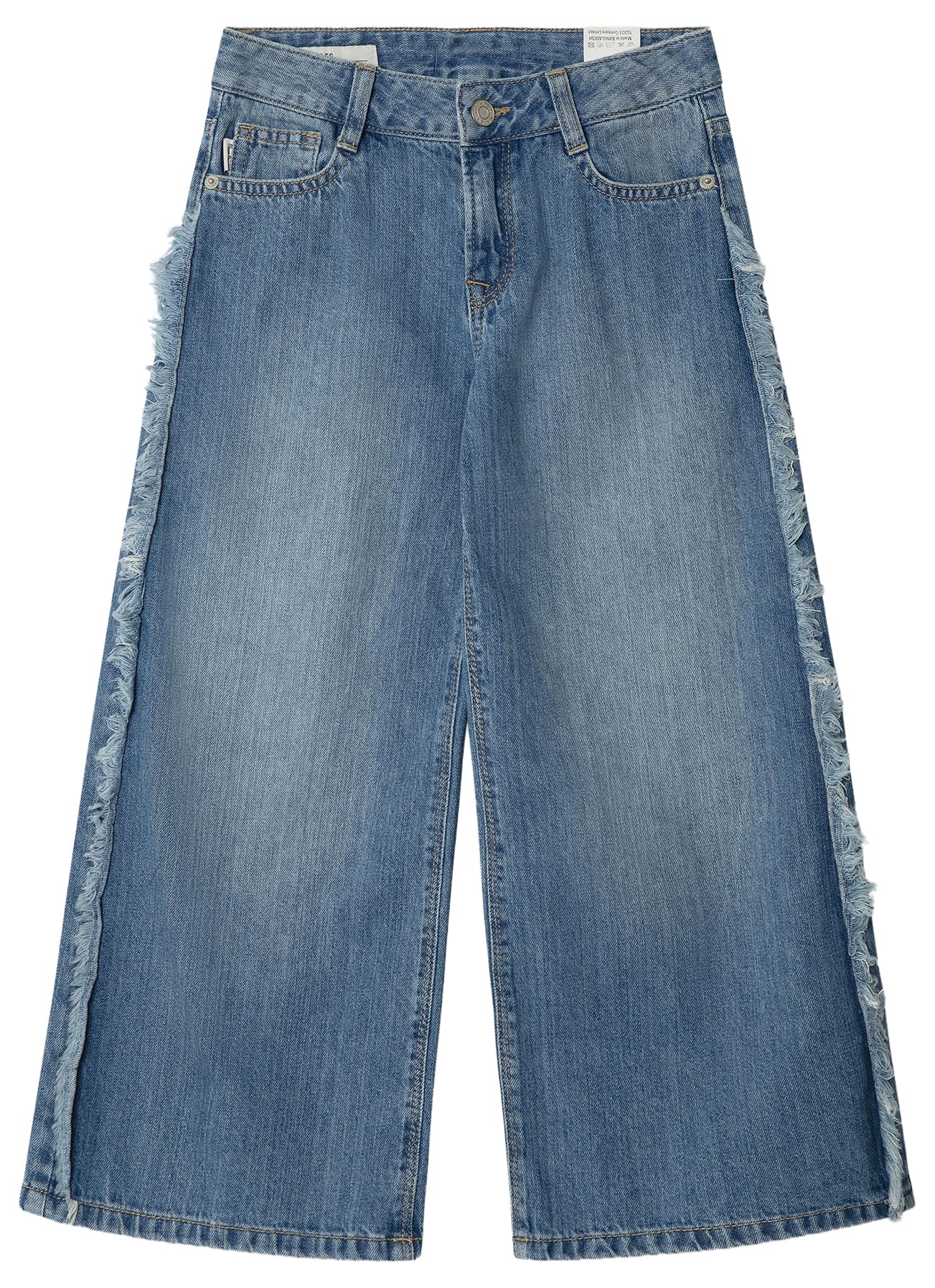 Pepe Jeans Wide Leg vaqueros cómodos de algodón con bajo deshilachado 2