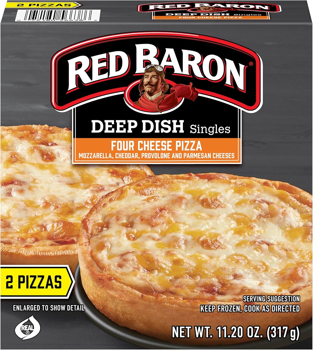 Red Baron Deep Dish Singles 4 Cheese Pizza, 11.2 oz (congelado), 2 unidades (paquete de 1)