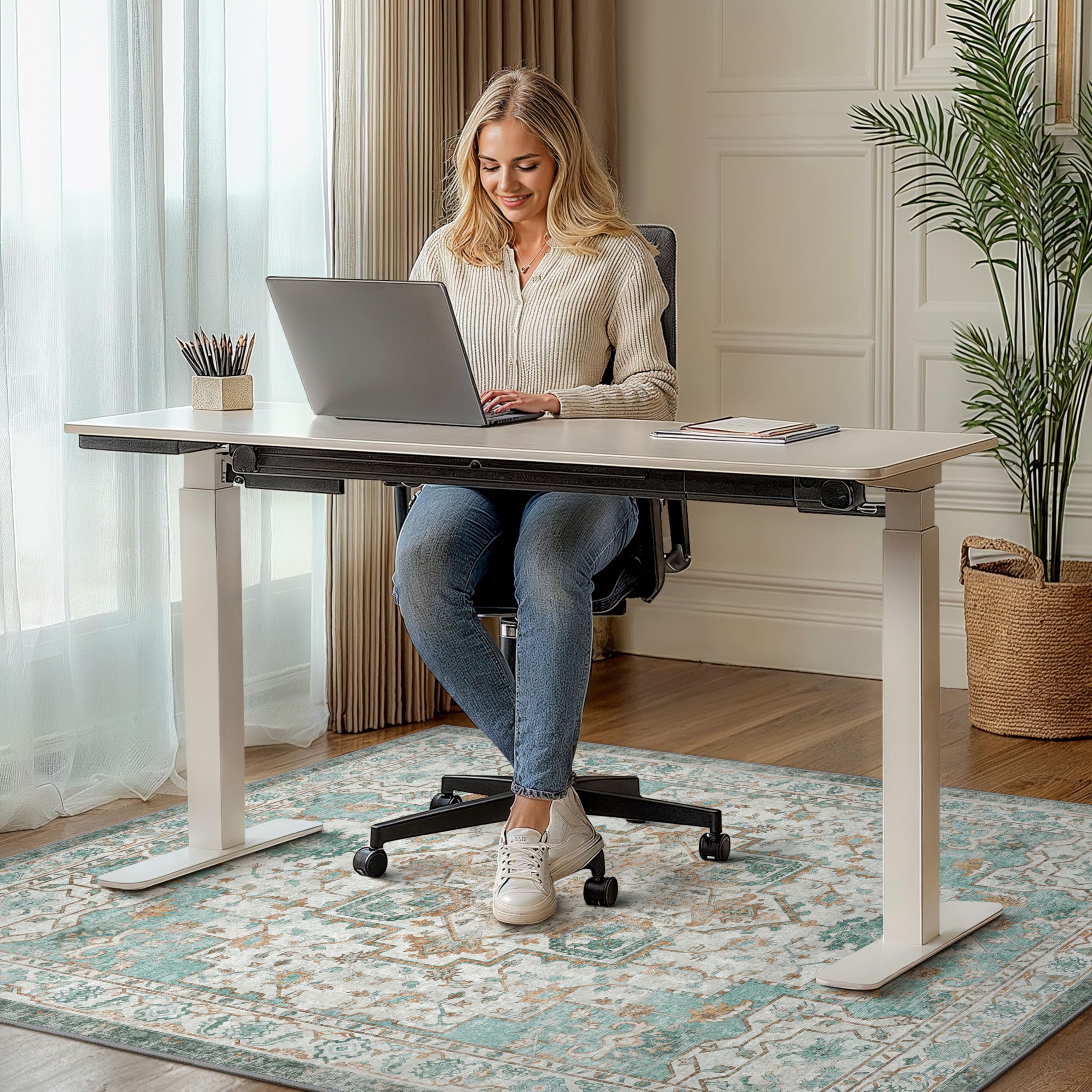 Office Chair Mat For Hardwood Floor & Tile Floor, 48"X 60" Heavy Duty Desk Chair Mat For Hard Floors, Under Desk Rug For Rolling Computer Chair,Anti