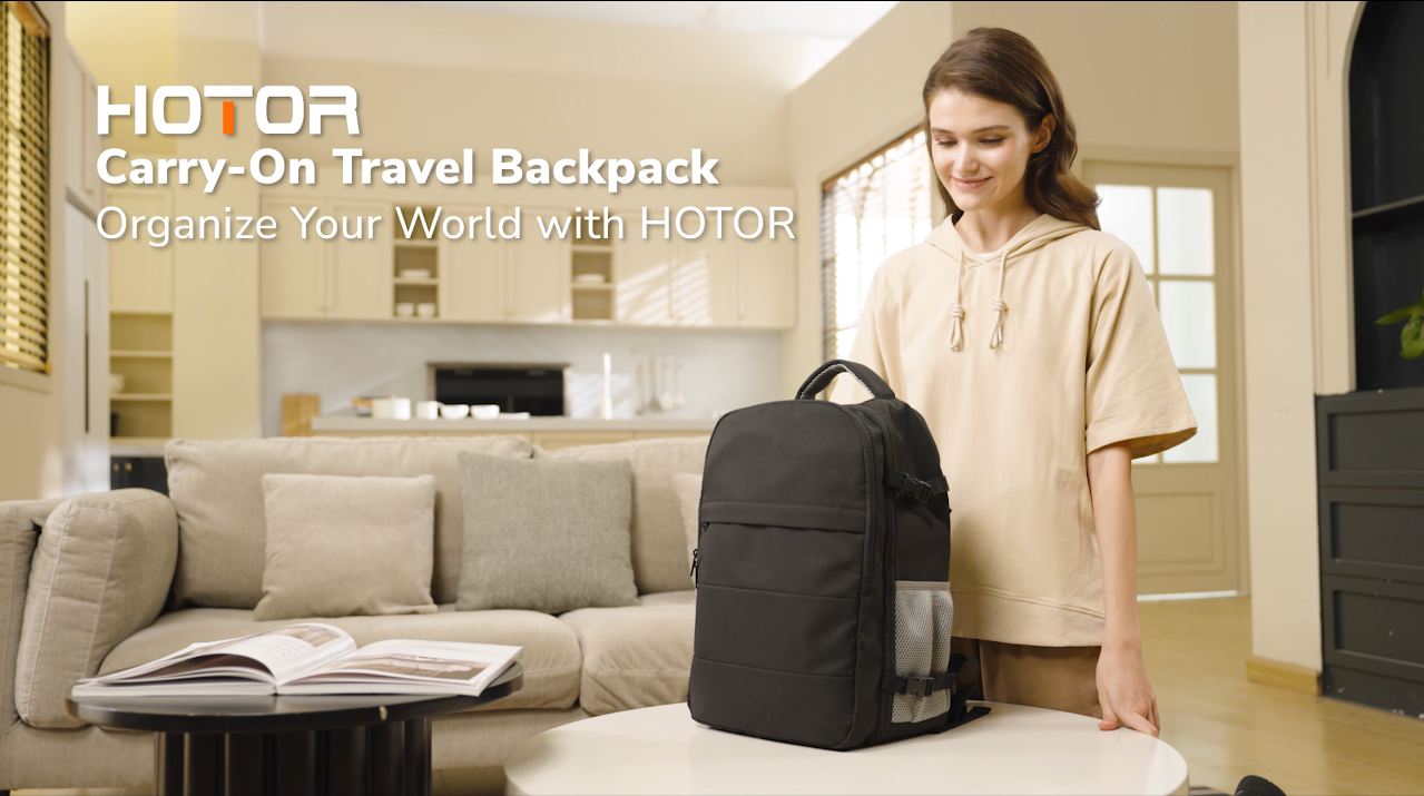 HOTOR Travel Backpack Flight Approved Bag Men Women, Medium Beige