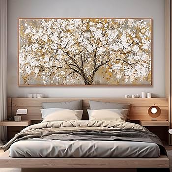 Amazon.com: Large Wall Art Print Gold Abstract Tree Of Life Framed