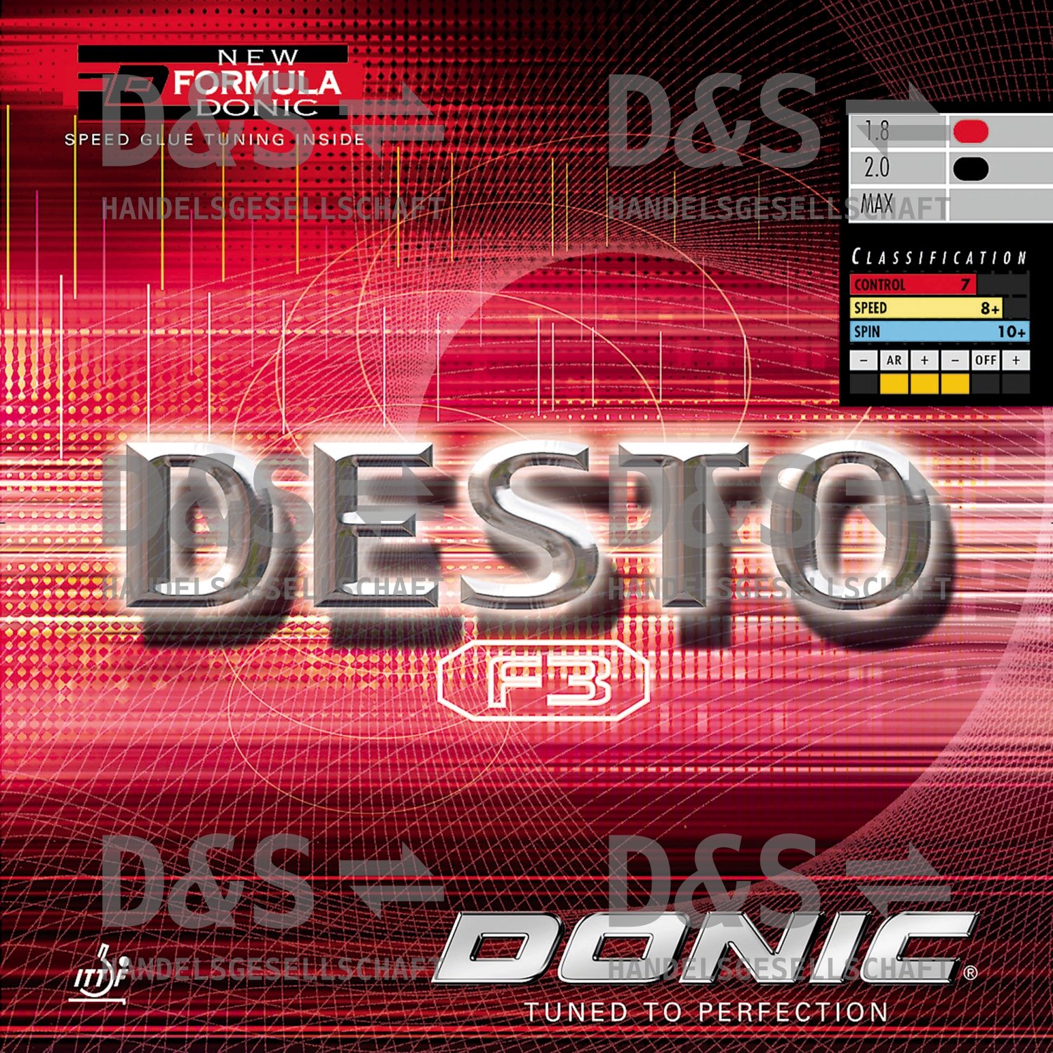Donic Caoutchouc Néanmoins F3, Options d' 1,8 mm, Noir