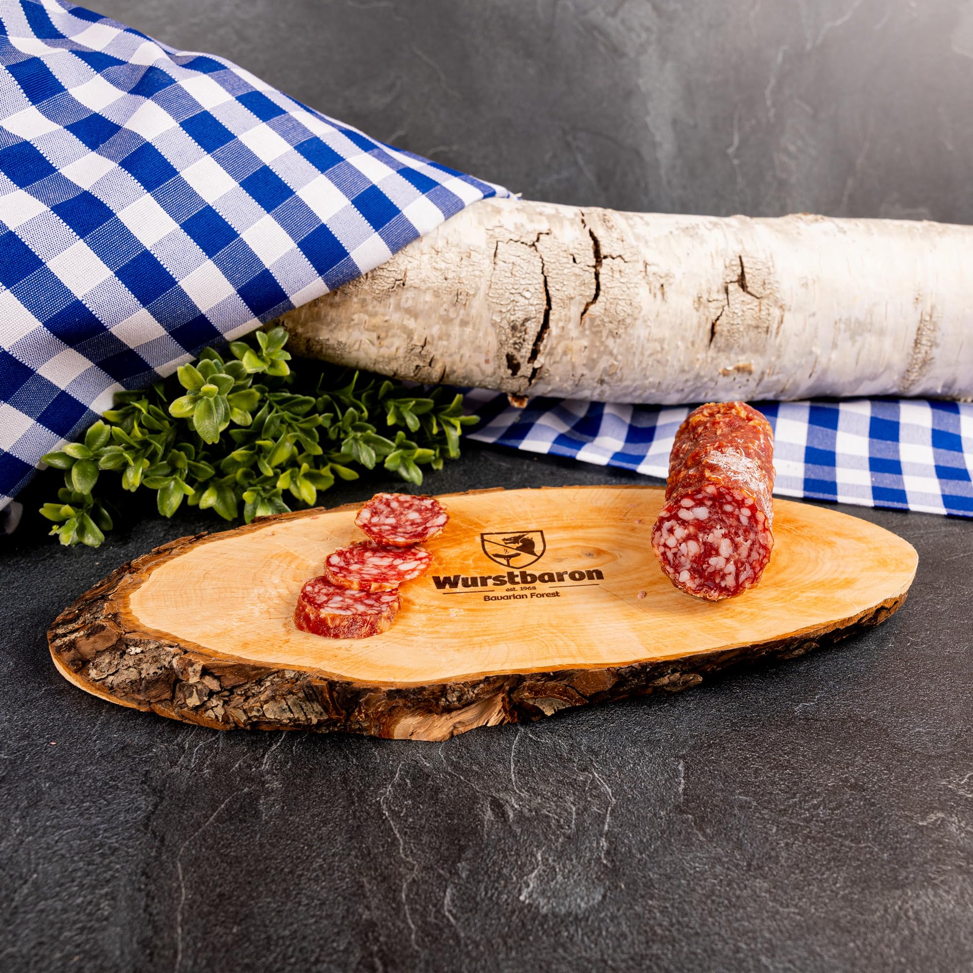 WURSTBARON® Salami Wurst Geschenkbox aus Holz mit Salami Spezialitäten!