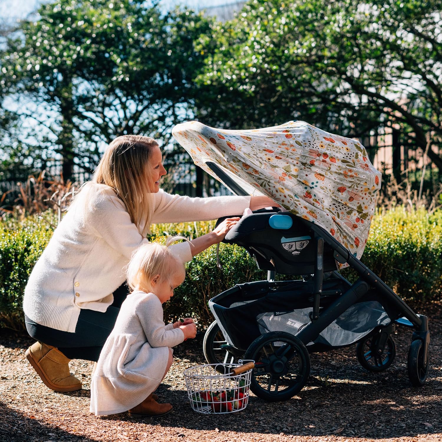 Milk Snob Original 5-in-1 Cover - Nursing Cover for Breastfeeding - Baby Carseat Canopy & Stroller - Essential All-in-One Design - Gift for Mom, Baby (Strawberry Fields)