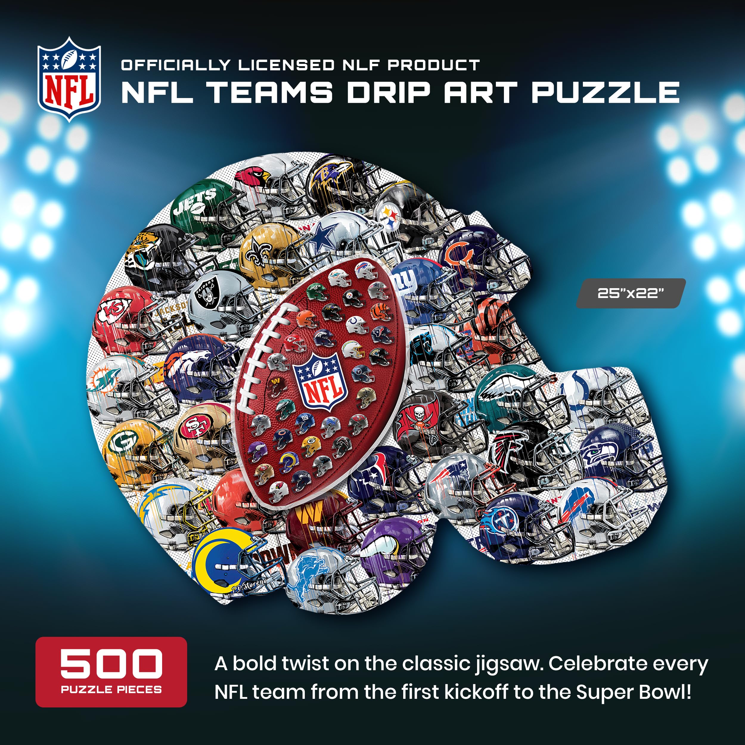 Amazon.com: MasterPieces 500-Piece NFL Drip Art Helmet Shaped