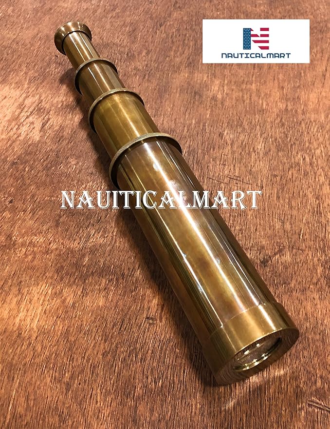 Catalejo Marino de Latón Antiguo Telescopio Funcional Vintage miniatura 8