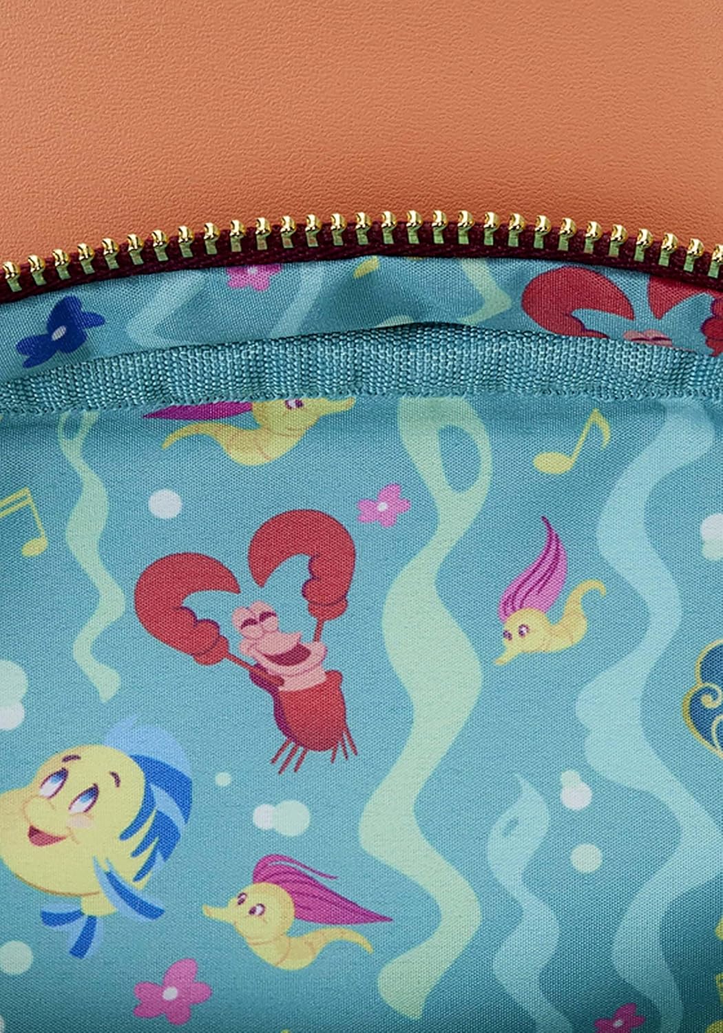 Loungefly Disney Little Mermaid 35th Anniversary Sebastian Crossbuddies Crossbody Bag with Coin Bag