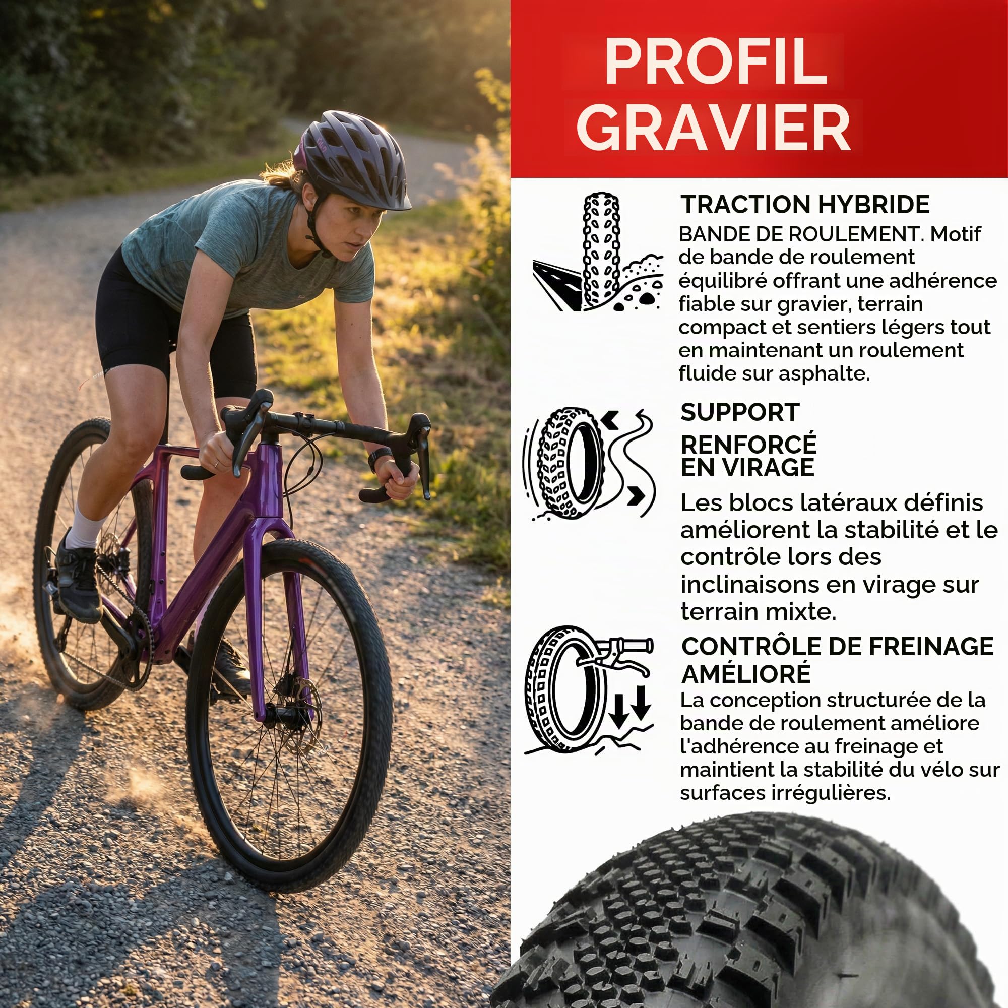 Fincci Pneu Gravel 700x38c 40-622 Pliable 30 TPI Anti-Crevaison (Lot de 2) | Pneus Gravel Pliables 700x38c, ETRTO 40-622, 30 TPI et Protection 1 mm - Pour Route, VTT, Hybride et VAE - Lot de 2