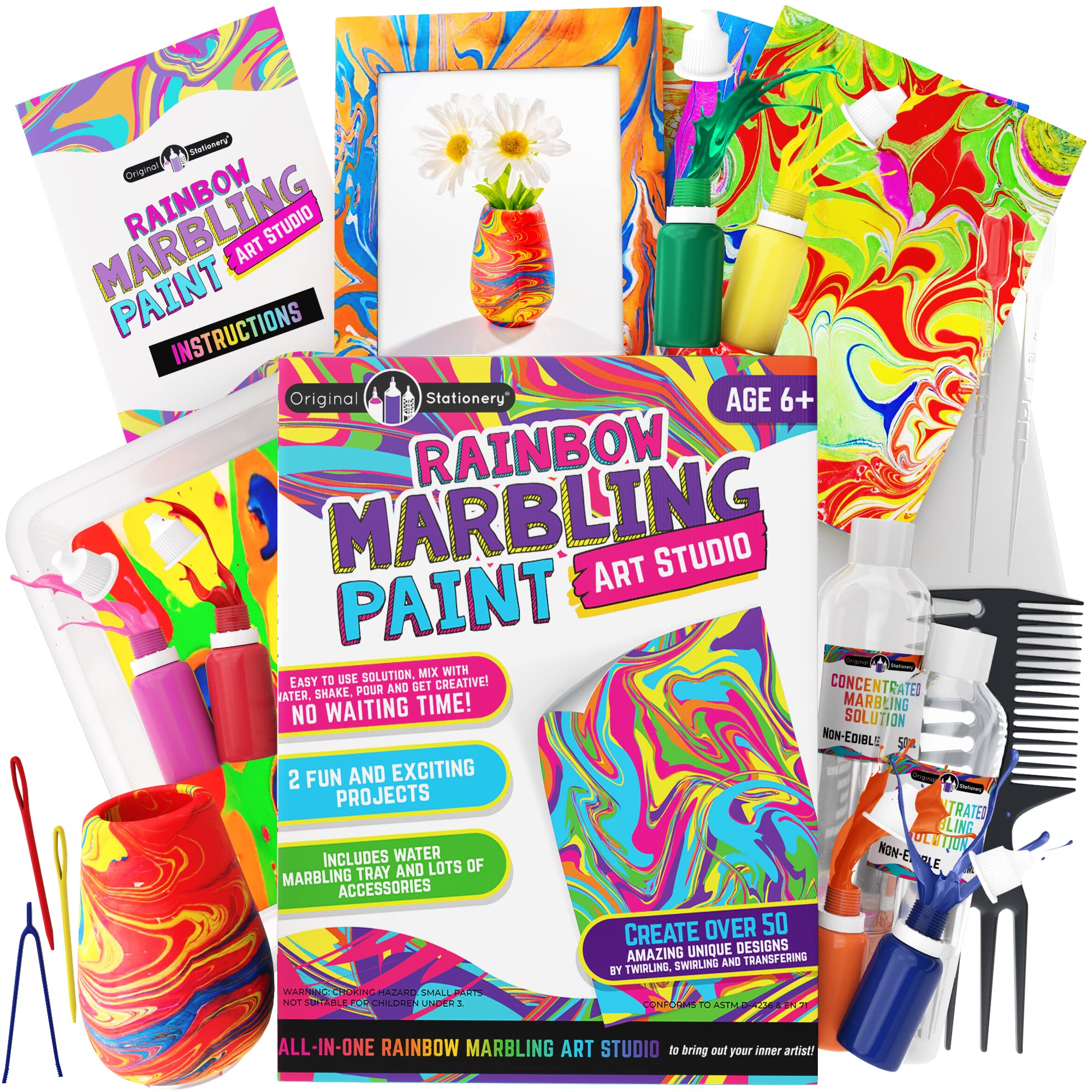 Buy Original Stationery Rainbow Marbling Kit, Everything You Need in