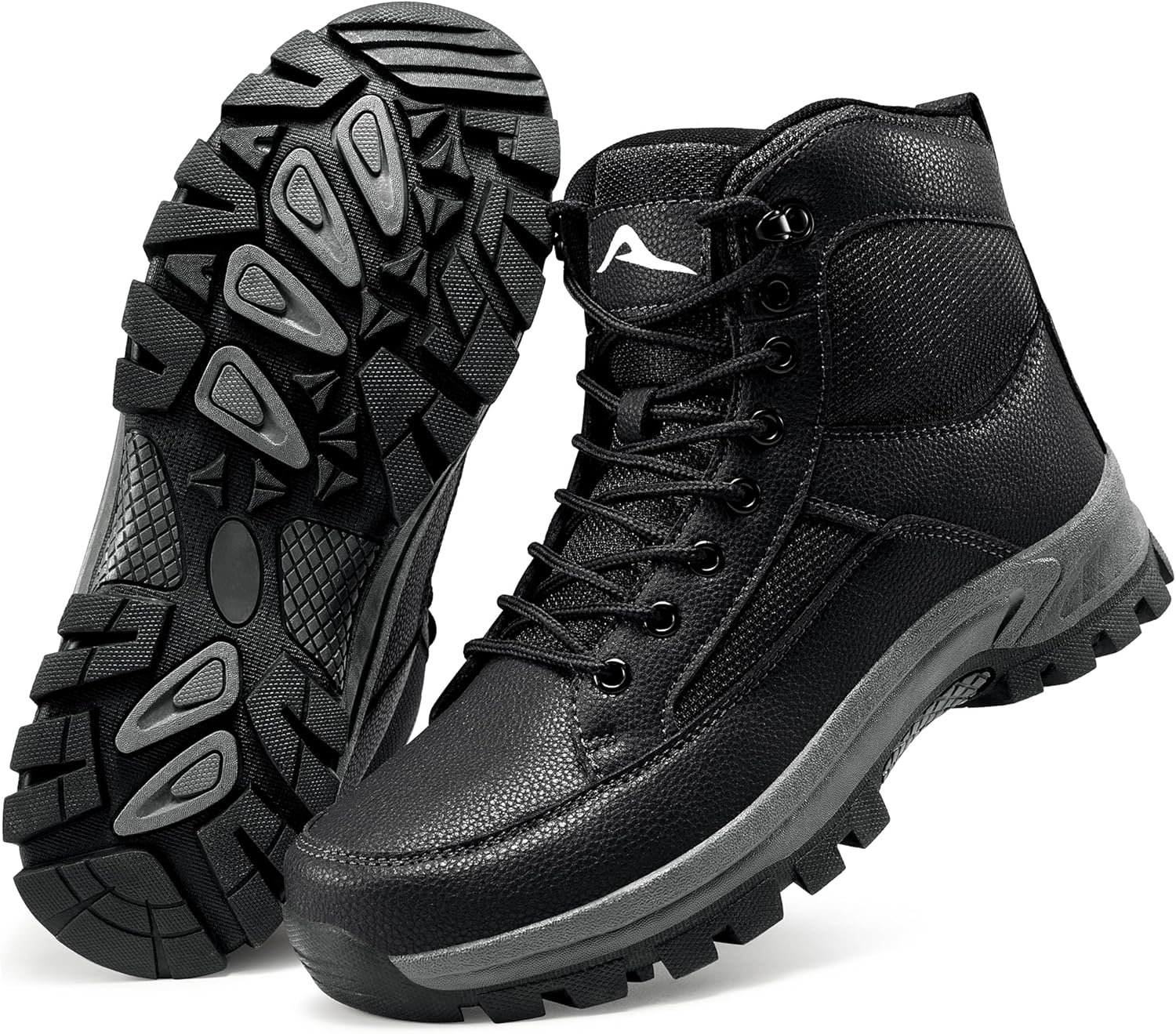 HARENCE Men's Waterproof Hiking Boots Non-Slip Lightweight Mid Ankle Boot Comfortable Outdoor Trekking Shoes
