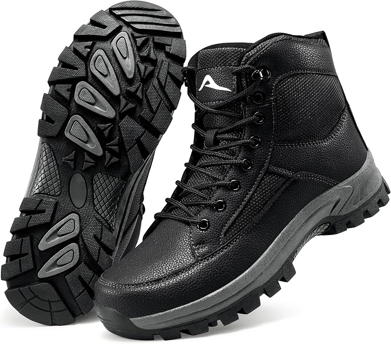 Men's Waterproof Hiking Boots: Comfortable Lightweight Mid-Ankle Boot - Non-Slip Outdoor Trekking Shoes