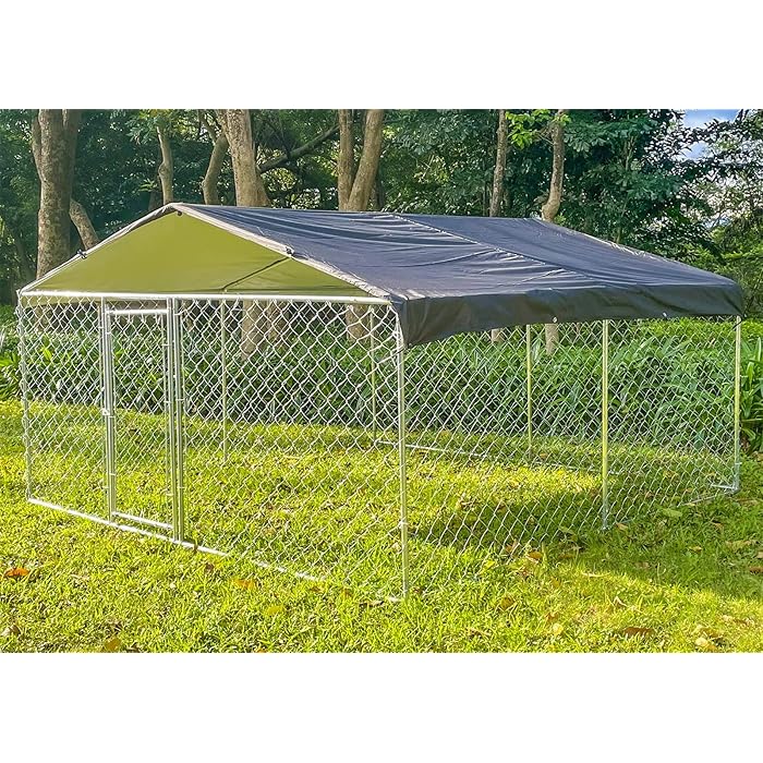 Buy Large Outdoor Dog Kennel , Galvanized Steel Fence Dog Cage Pet