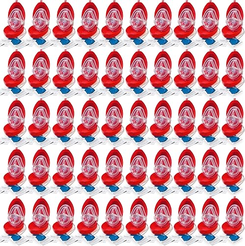 Miniatura 10 de Máscara médica de RCP - Máscara de resucitación de bolsillo de RCP, entrada de oxígeno, correa elástica para la cabeza, funda de concha,