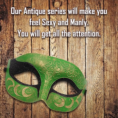 Miniatura 7 de Máscara de mascarada para hombre, máscara de aspecto antiguo para Halloween, fiesta veneciana, fiesta de máscaras y baile de máscaras