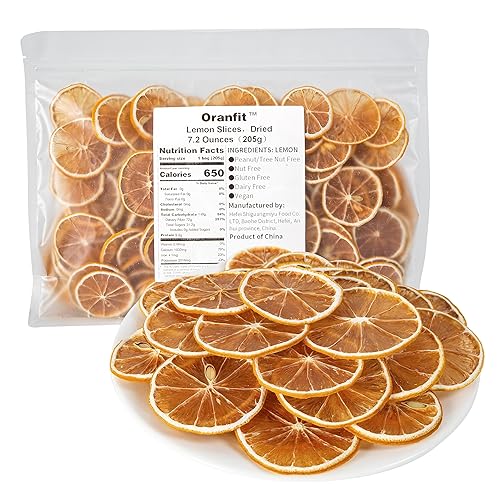 Oranfit Rebanadas de limón seco 7.2oz205g (120 a 156 rebanadas)