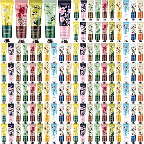 Paquete de 200 mini lociones de crema de manos, loción de manos de viaje, crema de manos a granel para mujeres, loción perfumada pequeña regalos a