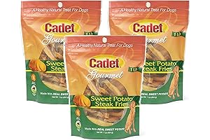 3 Pack Cadet Sweet Potato Dog Treat Steak Fries