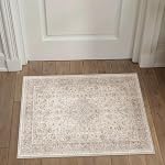 PureCozy Beige Area Rug 8x10 Washable Vintage Carpet for Living Room Bedroom Large Soft Retro Low Pile Thin Indoor Rug Non Slip Oriental Medallion Tapis Salon for Dining Room Office