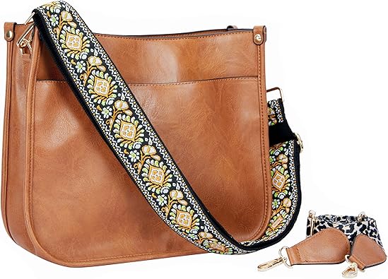 Borsa A Tracolla Hobo Donna In Pelle Vegana Con Portafoglio Incluso E 2 Cinghie Regolabili, Antifurto, 30x9x26.5 Cm