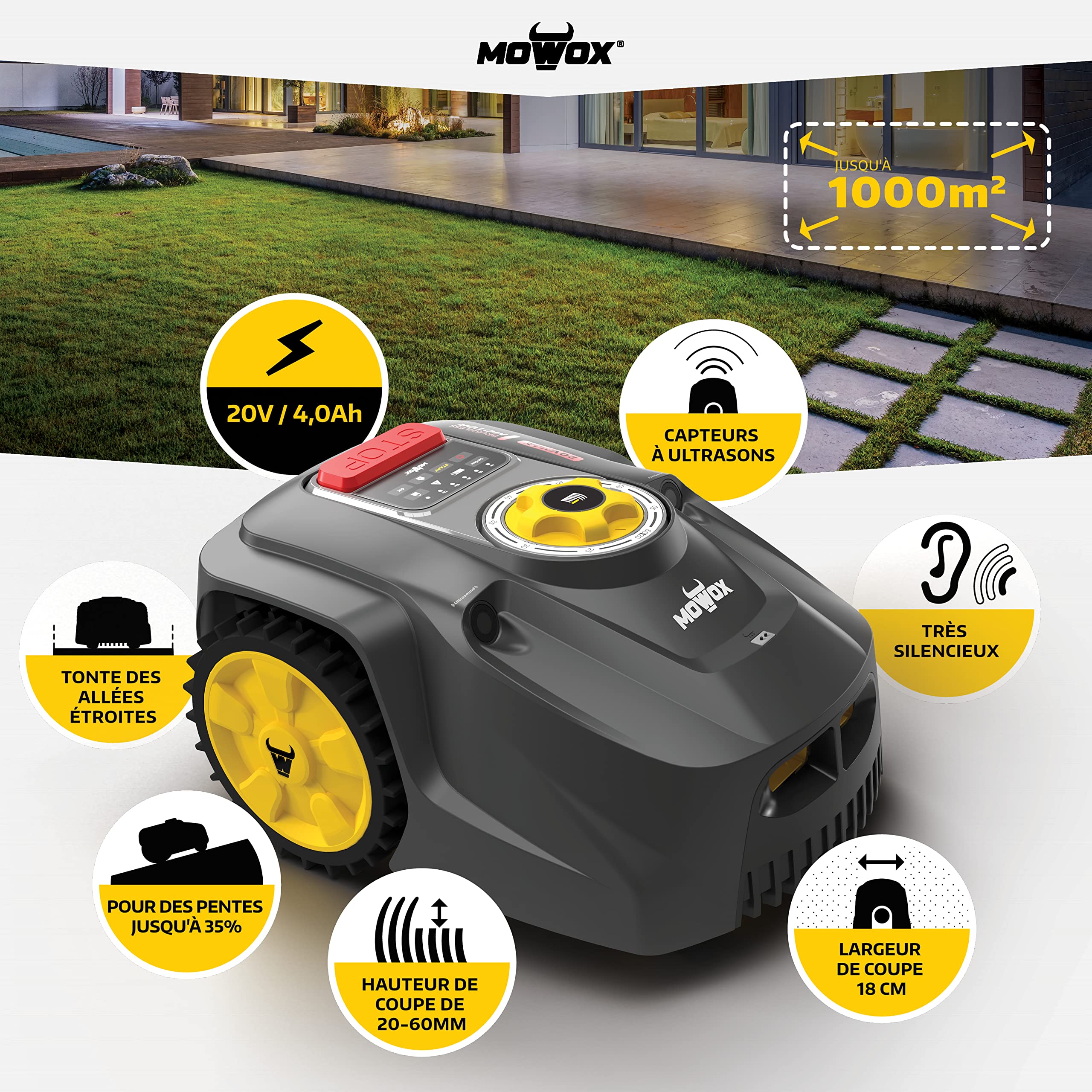 Mowox RM 1000 WIU SN - Robot Tondeuse Mowox 20V/4 — vue 2