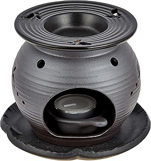 常滑焼5-260盛正 黒泥丸形ウサギ茶香炉 AM-T1053