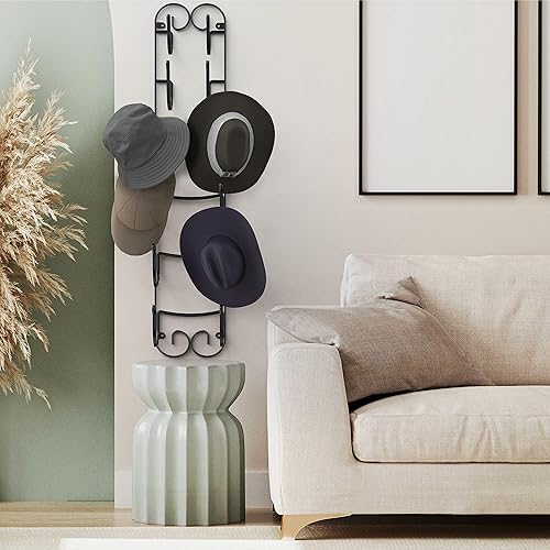 Miniatura 6 de Estante multipropósito para colgar en la pared DecoBros para toallas, vinos, sombreros, etc., color bronce