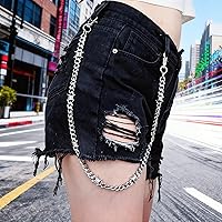 Vista 62 de Cadenas punk unisex para pantalones, cadenas de cinturón de alta resistencia, pantalones de hip hop, cadena de jeans con cierres de langosta